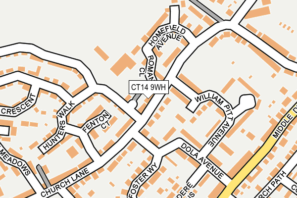 CT14 9WH map - OS OpenMap – Local (Ordnance Survey)