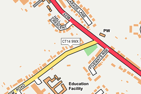 CT14 9WX map - OS OpenMap – Local (Ordnance Survey)