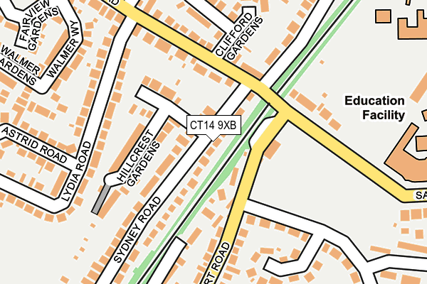 CT14 9XB map - OS OpenMap – Local (Ordnance Survey)