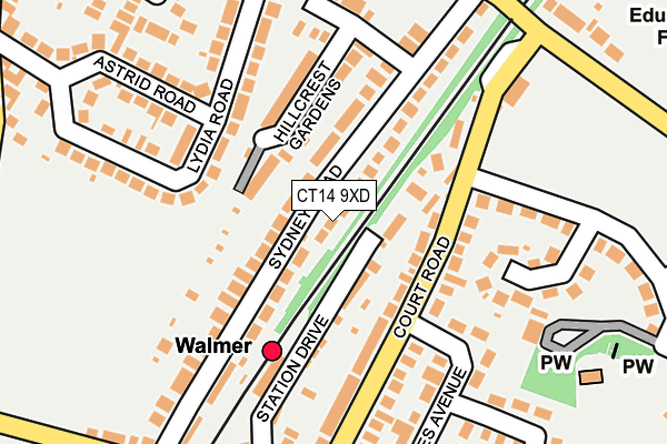 CT14 9XD map - OS OpenMap – Local (Ordnance Survey)