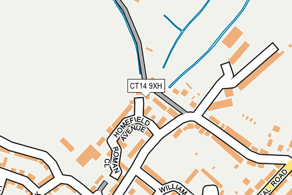 CT14 9XH map - OS OpenMap – Local (Ordnance Survey)