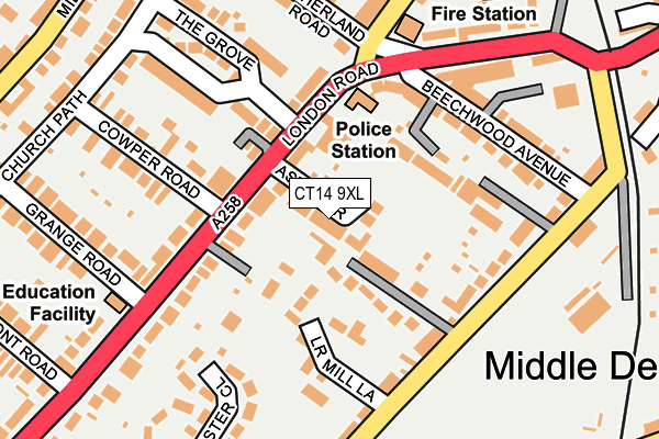 CT14 9XL map - OS OpenMap – Local (Ordnance Survey)