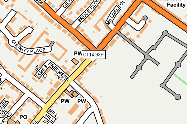 CT14 9XP map - OS OpenMap – Local (Ordnance Survey)