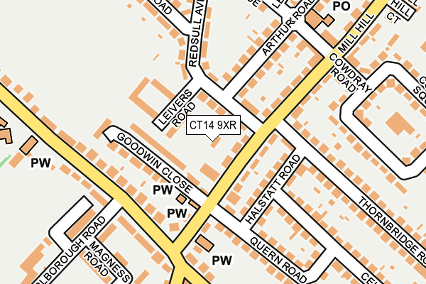 CT14 9XR map - OS OpenMap – Local (Ordnance Survey)