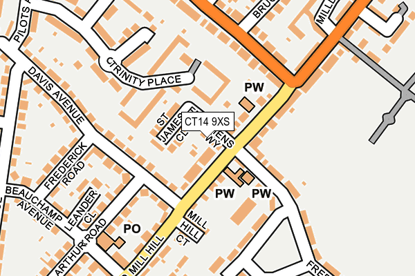 CT14 9XS map - OS OpenMap – Local (Ordnance Survey)