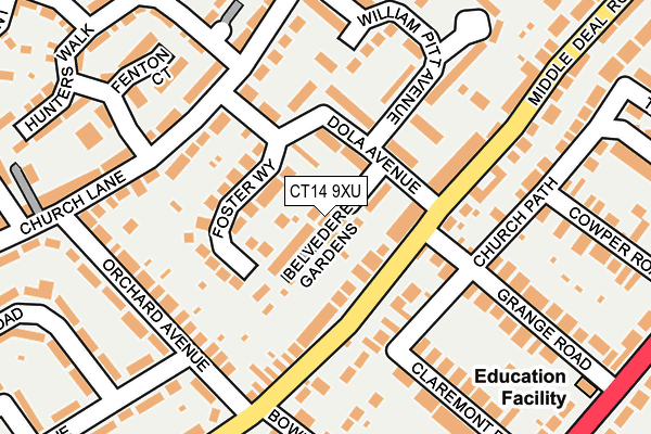 CT14 9XU map - OS OpenMap – Local (Ordnance Survey)