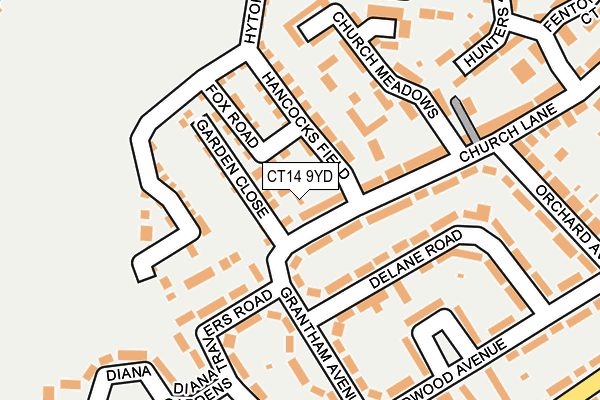 CT14 9YD map - OS OpenMap – Local (Ordnance Survey)