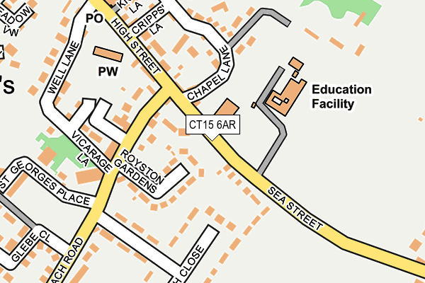 CT15 6AR map - OS OpenMap – Local (Ordnance Survey)