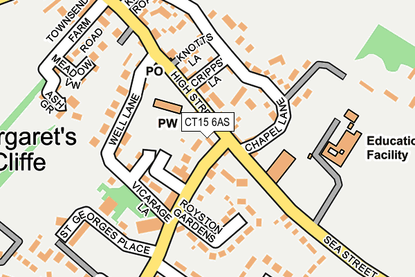 CT15 6AS map - OS OpenMap – Local (Ordnance Survey)