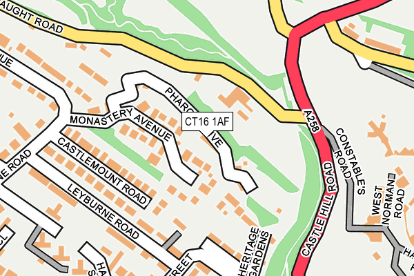 CT16 1AF map - OS OpenMap – Local (Ordnance Survey)