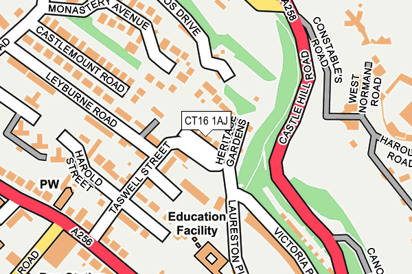 CT16 1AJ map - OS OpenMap – Local (Ordnance Survey)