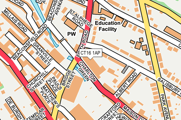 CT16 1AP map - OS OpenMap – Local (Ordnance Survey)