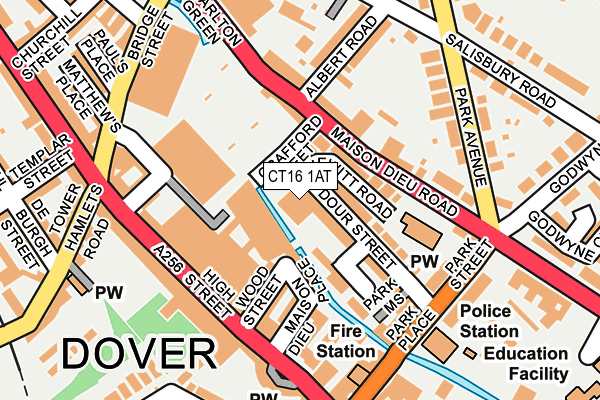 CT16 1AT map - OS OpenMap – Local (Ordnance Survey)