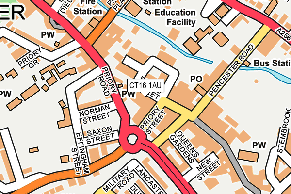 CT16 1AU map - OS OpenMap – Local (Ordnance Survey)