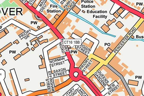 CT16 1BB map - OS OpenMap – Local (Ordnance Survey)