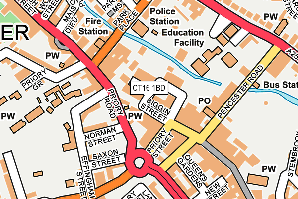 CT16 1BD map - OS OpenMap – Local (Ordnance Survey)