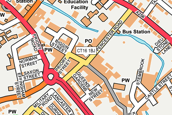 CT16 1BJ map - OS OpenMap – Local (Ordnance Survey)