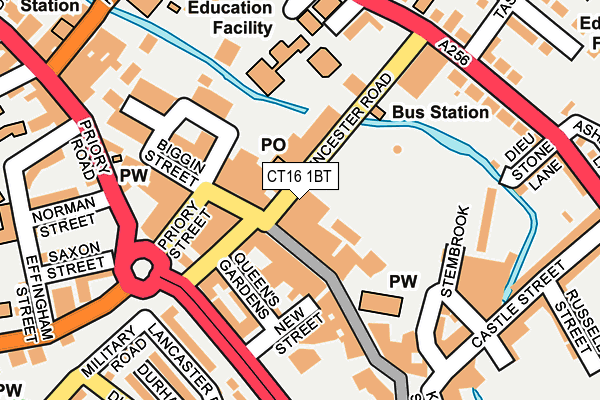 CT16 1BT map - OS OpenMap – Local (Ordnance Survey)