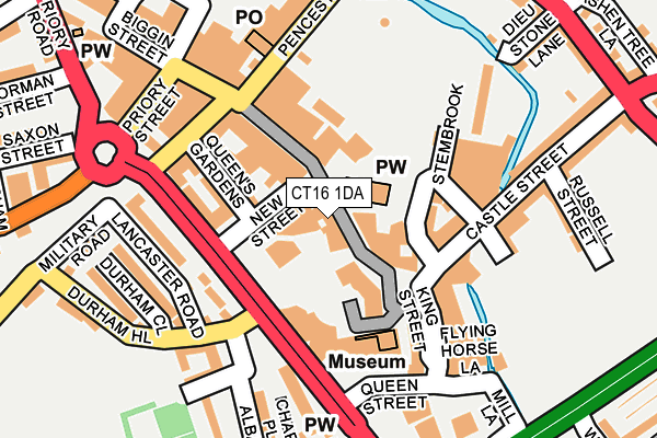 CT16 1DA map - OS OpenMap – Local (Ordnance Survey)
