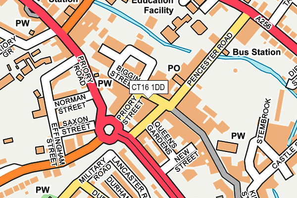 CT16 1DD map - OS OpenMap – Local (Ordnance Survey)