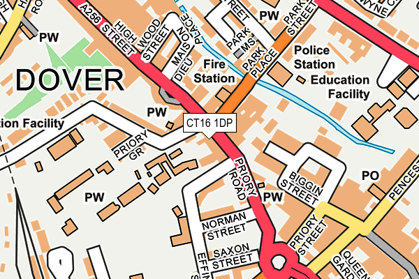 CT16 1DP map - OS OpenMap – Local (Ordnance Survey)