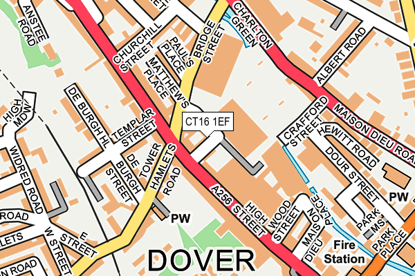 CT16 1EF map - OS OpenMap – Local (Ordnance Survey)