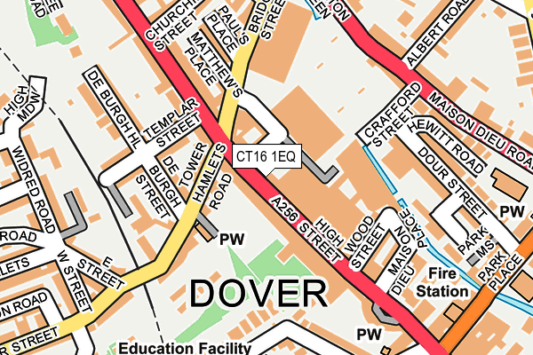 CT16 1EQ map - OS OpenMap – Local (Ordnance Survey)