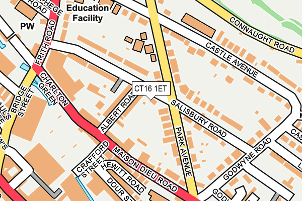 CT16 1ET map - OS OpenMap – Local (Ordnance Survey)