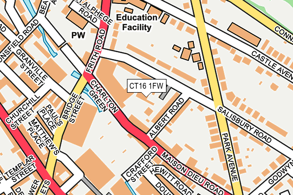 CT16 1FW map - OS OpenMap – Local (Ordnance Survey)