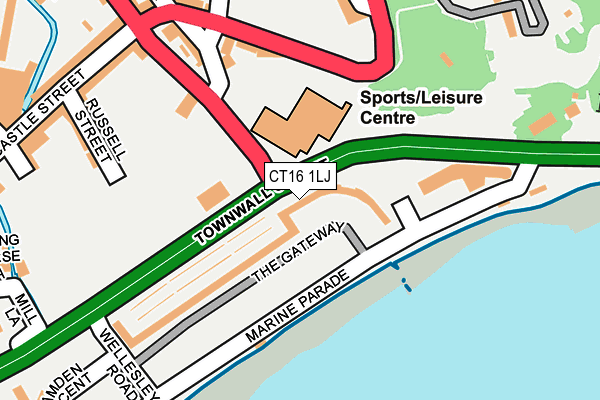 CT16 1LJ map - OS OpenMap – Local (Ordnance Survey)