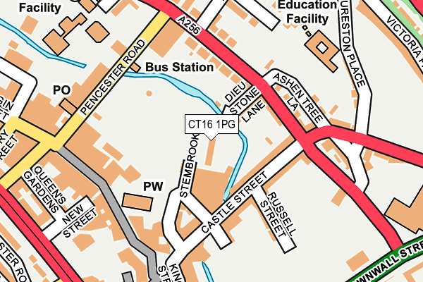 CT16 1PG map - OS OpenMap – Local (Ordnance Survey)