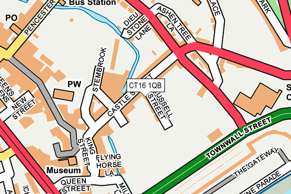 CT16 1QB map - OS OpenMap – Local (Ordnance Survey)