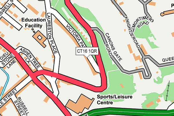 CT16 1QR map - OS OpenMap – Local (Ordnance Survey)