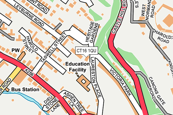 CT16 1QU map - OS OpenMap – Local (Ordnance Survey)