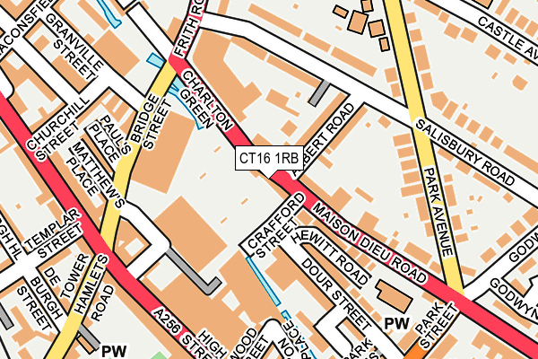 CT16 1RB map - OS OpenMap – Local (Ordnance Survey)