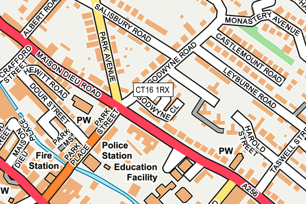 CT16 1RX map - OS OpenMap – Local (Ordnance Survey)