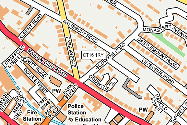 CT16 1RY map - OS OpenMap – Local (Ordnance Survey)