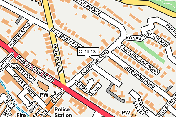 CT16 1SJ map - OS OpenMap – Local (Ordnance Survey)