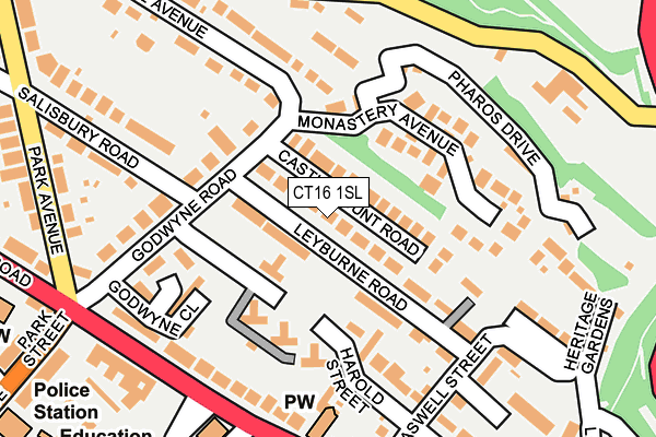 CT16 1SL map - OS OpenMap – Local (Ordnance Survey)