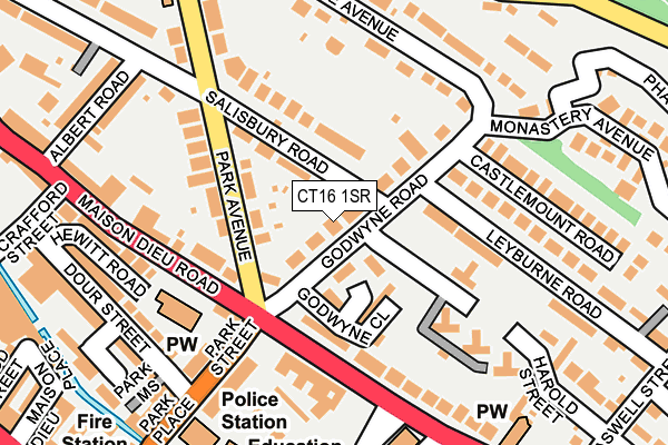 CT16 1SR map - OS OpenMap – Local (Ordnance Survey)