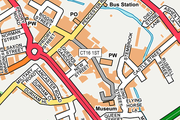 CT16 1ST map - OS OpenMap – Local (Ordnance Survey)