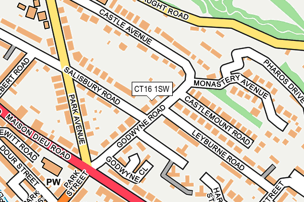 CT16 1SW map - OS OpenMap – Local (Ordnance Survey)