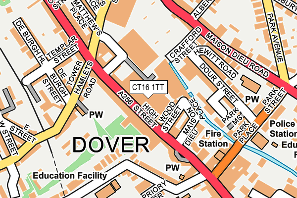 CT16 1TT map - OS OpenMap – Local (Ordnance Survey)