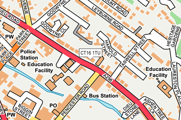 CT16 1TU map - OS OpenMap – Local (Ordnance Survey)