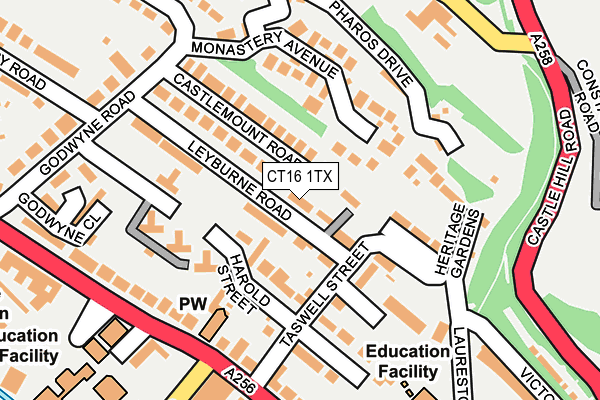 CT16 1TX map - OS OpenMap – Local (Ordnance Survey)