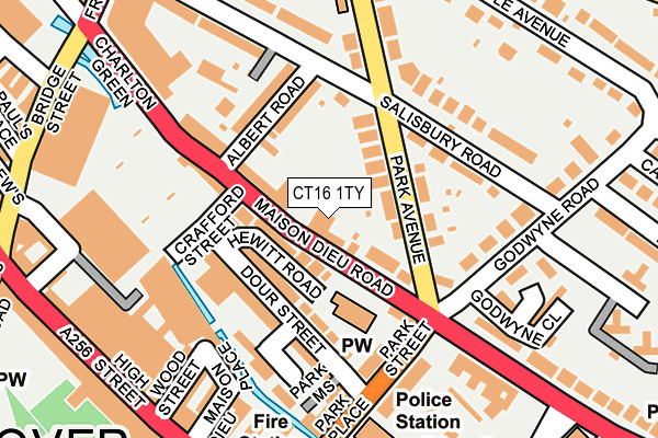 CT16 1TY map - OS OpenMap – Local (Ordnance Survey)