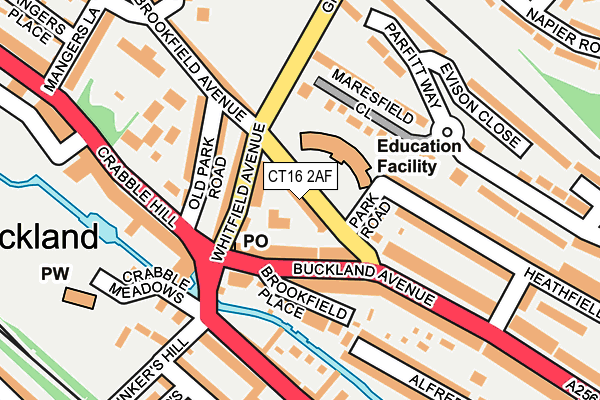 CT16 2AF map - OS OpenMap – Local (Ordnance Survey)