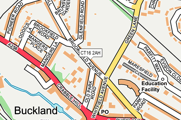 CT16 2AH map - OS OpenMap – Local (Ordnance Survey)