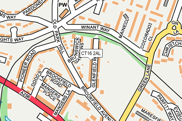 CT16 2AL map - OS OpenMap – Local (Ordnance Survey)