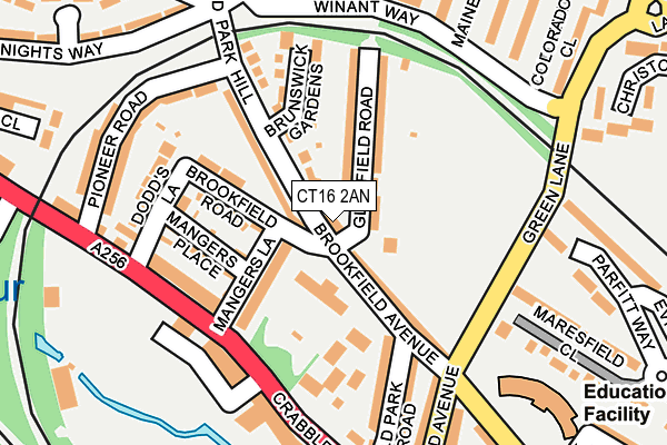 CT16 2AN map - OS OpenMap – Local (Ordnance Survey)